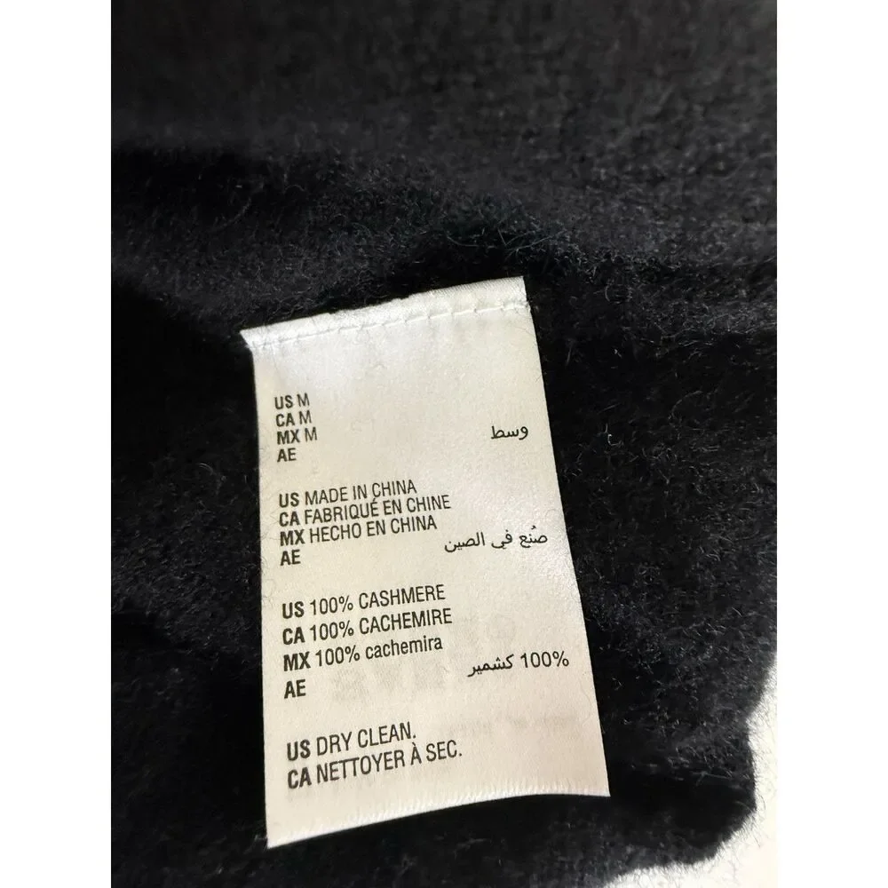 Charter Club Luxury Cashmere Black Crew Neck Sweater Women's Size Medium Classic